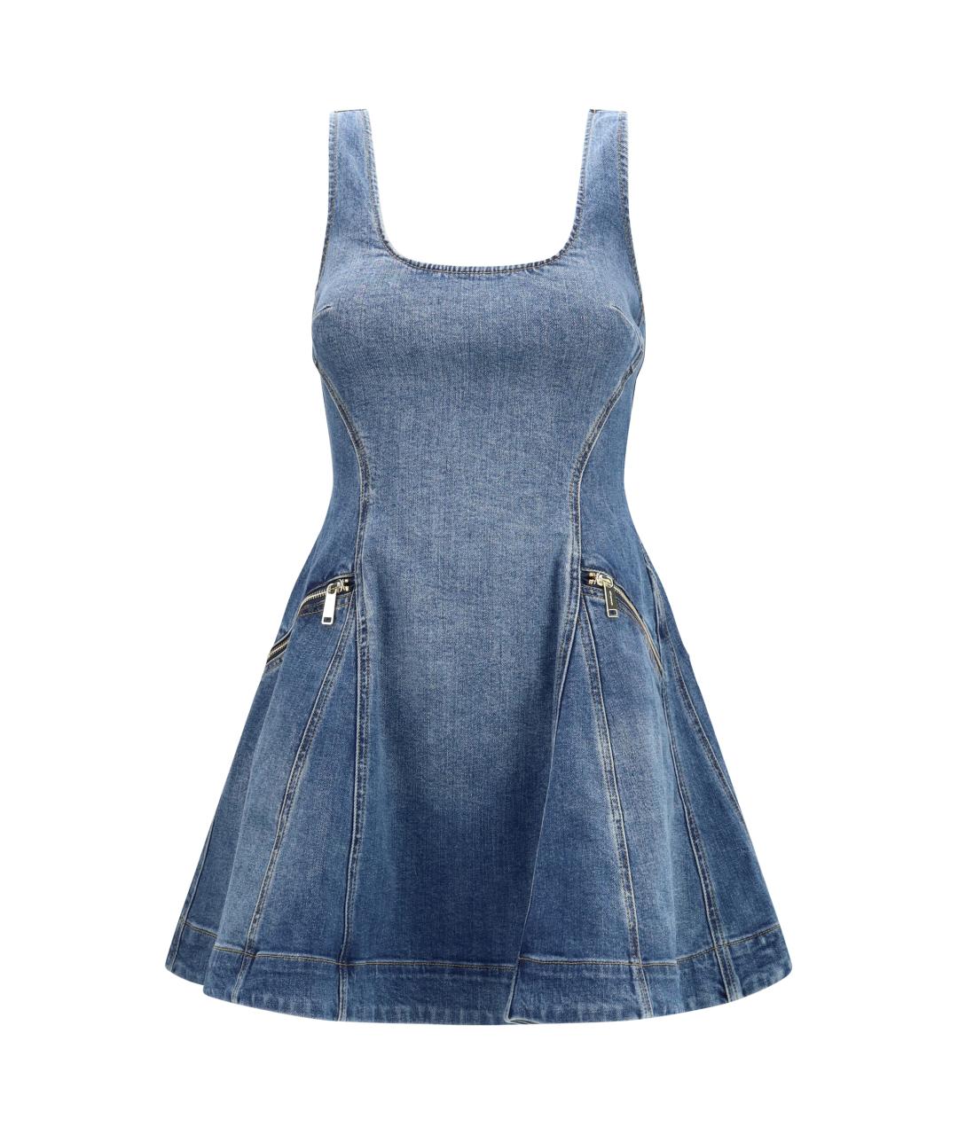 SELF-PORTRAIT Синий хлопковый сарафан, фото 1