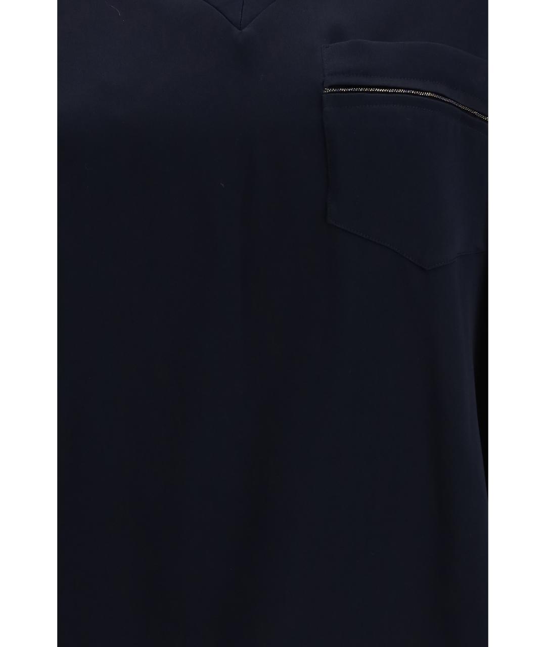 FABIANA FILIPPI Темно-синяя вискозная футболка, фото 3