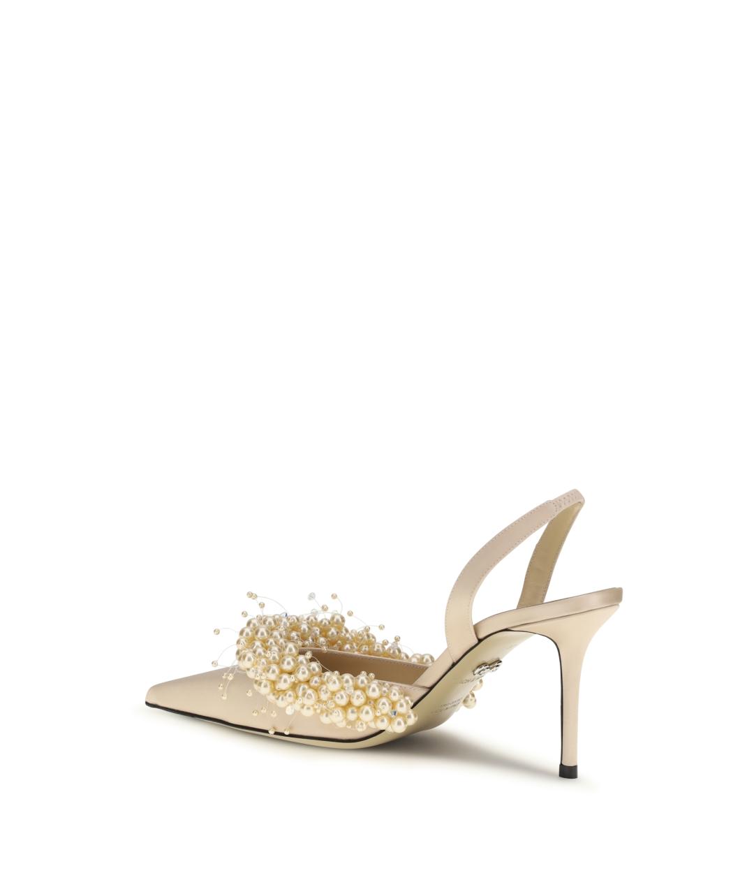 MACH&MACH Золотые текстильные туфли, фото 3