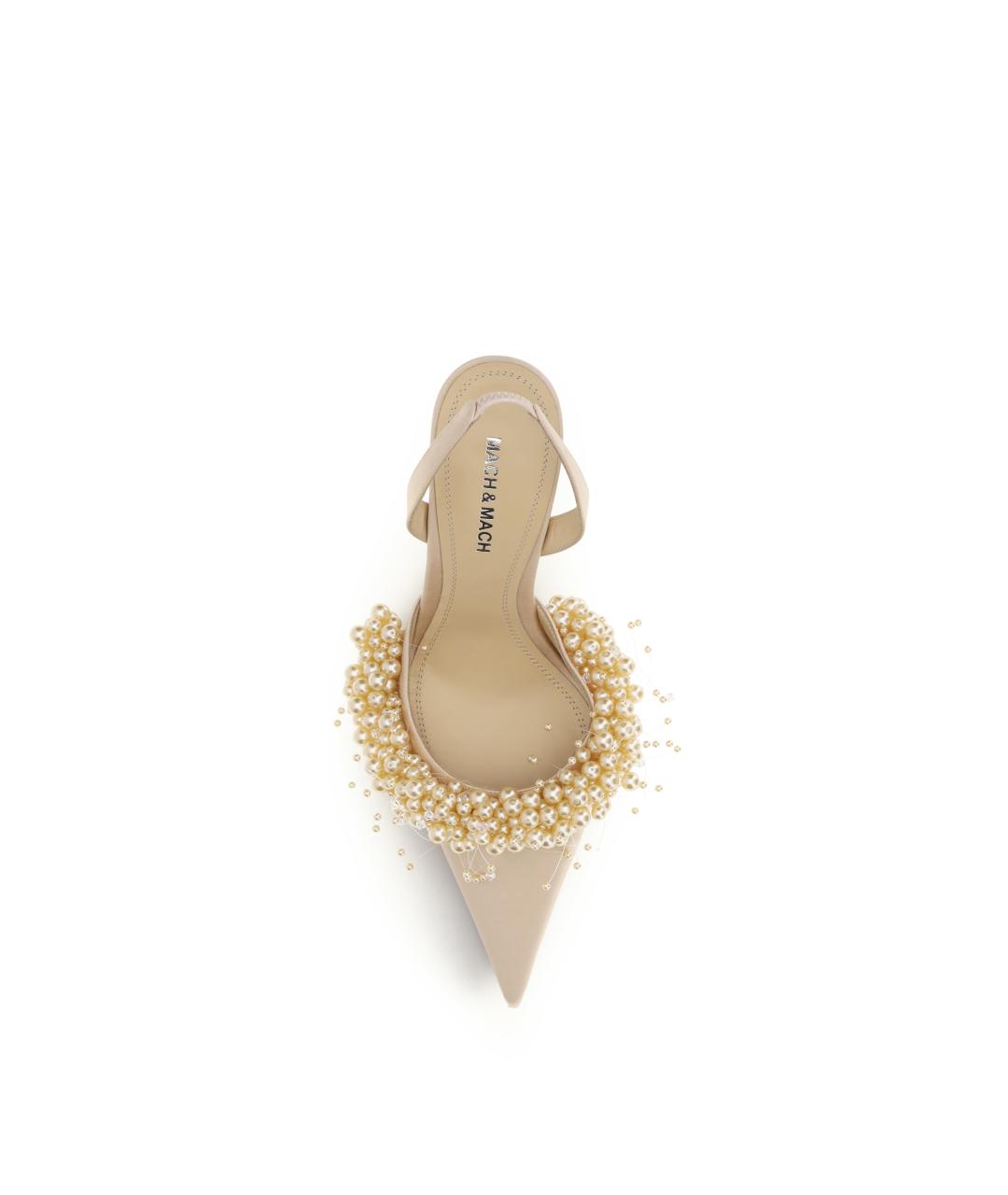 MACH&MACH Золотые текстильные туфли, фото 4