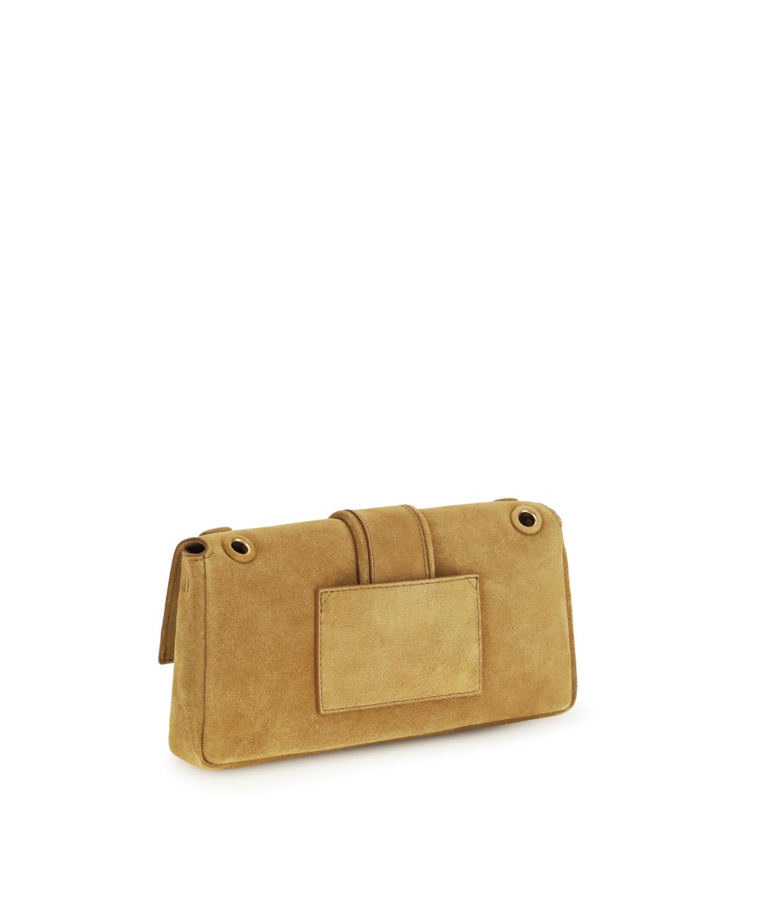 JACQUEMUS Бежевая замшевая сумка через плечо, фото 3