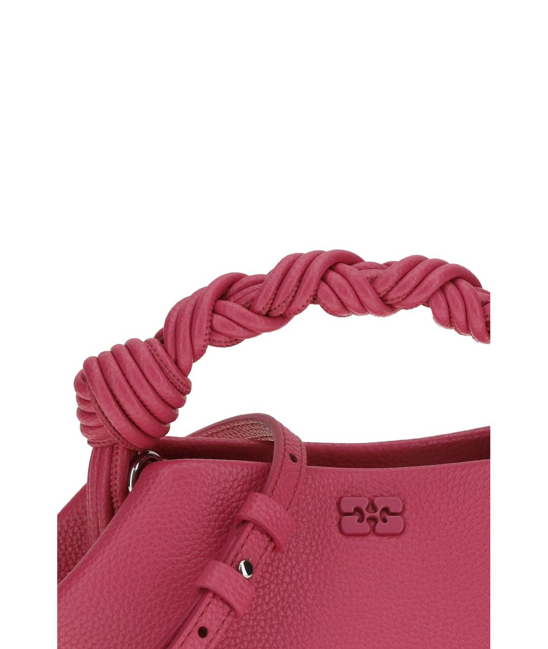 GANNI Фуксия сумка с короткими ручками из искусственной кожи, фото 4