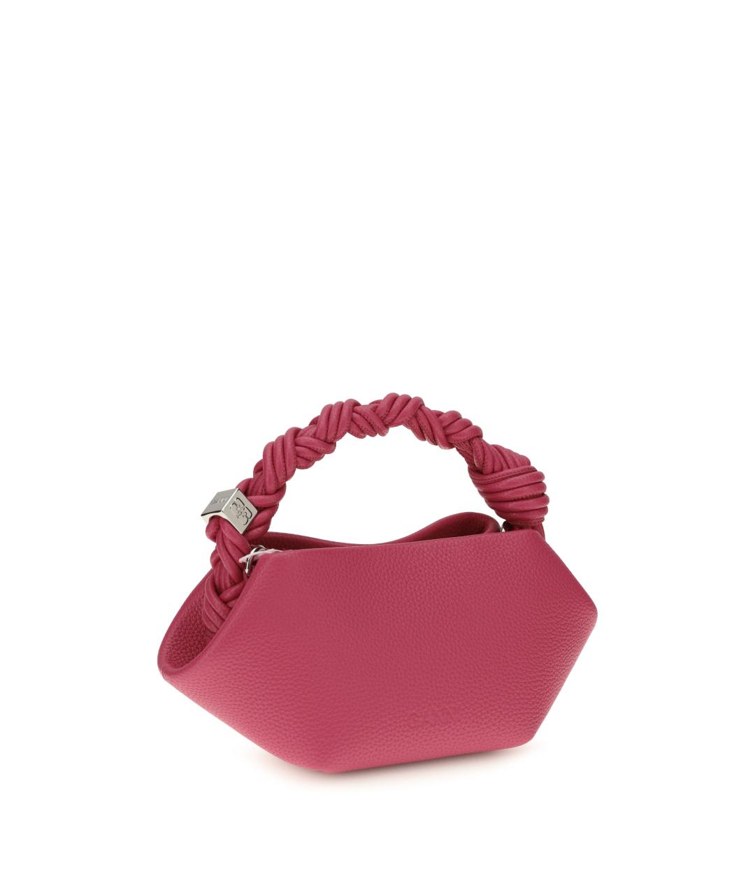 GANNI Фуксия сумка с короткими ручками из искусственной кожи, фото 3