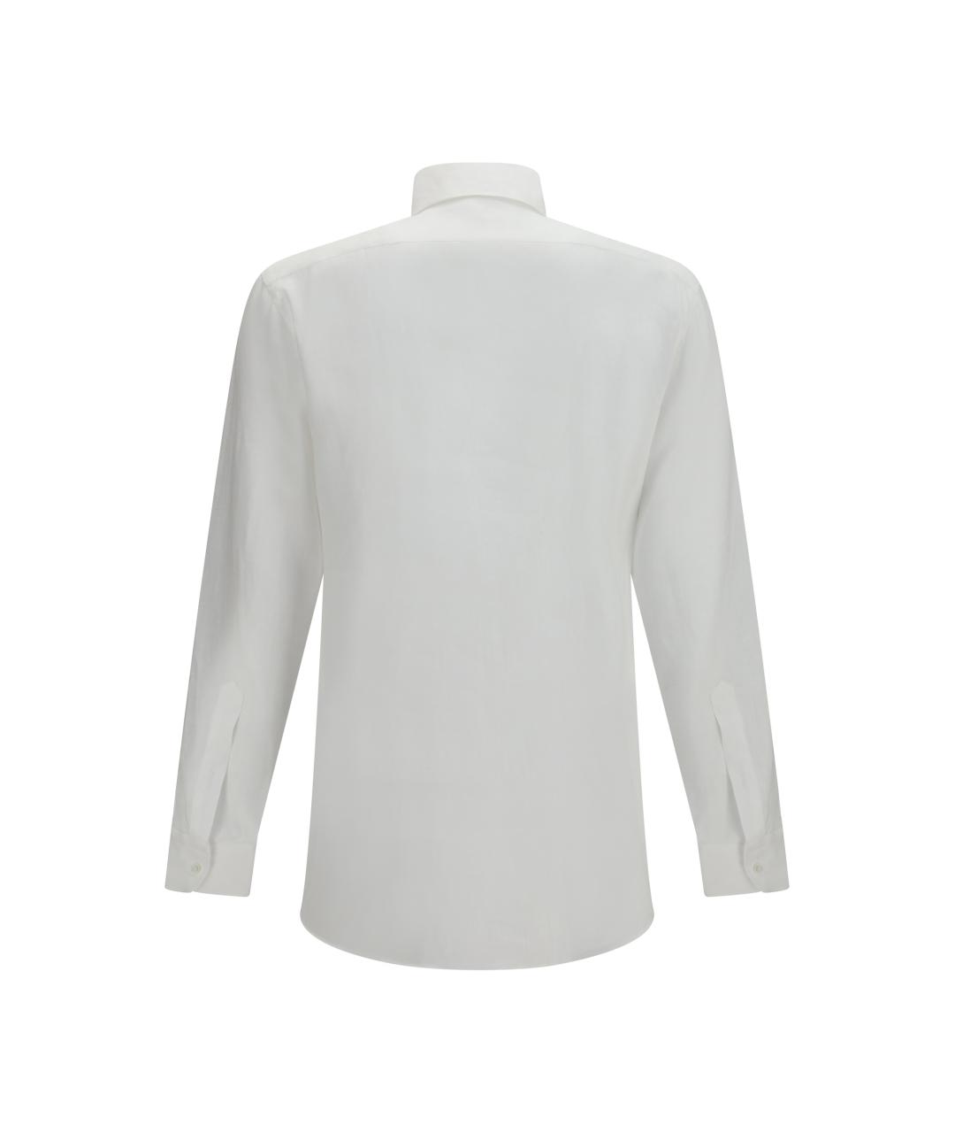 ZEGNA Белая льняная классическая рубашка, фото 2