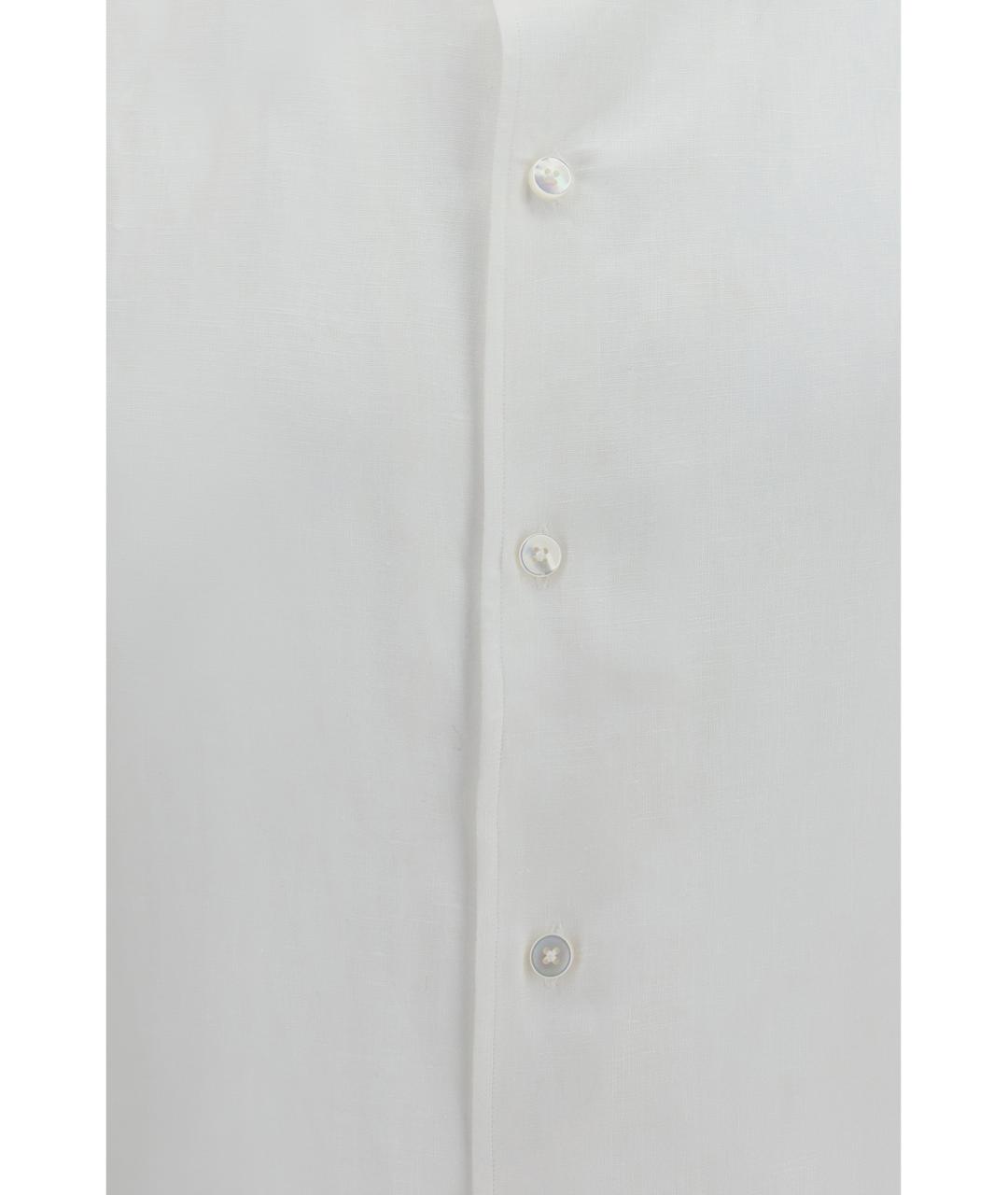 ZEGNA Белая льняная классическая рубашка, фото 3