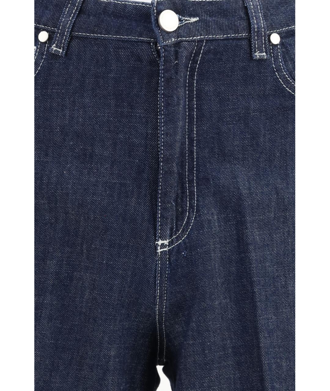 Cruna Темно-синие хлопковые прямые джинсы, фото 3