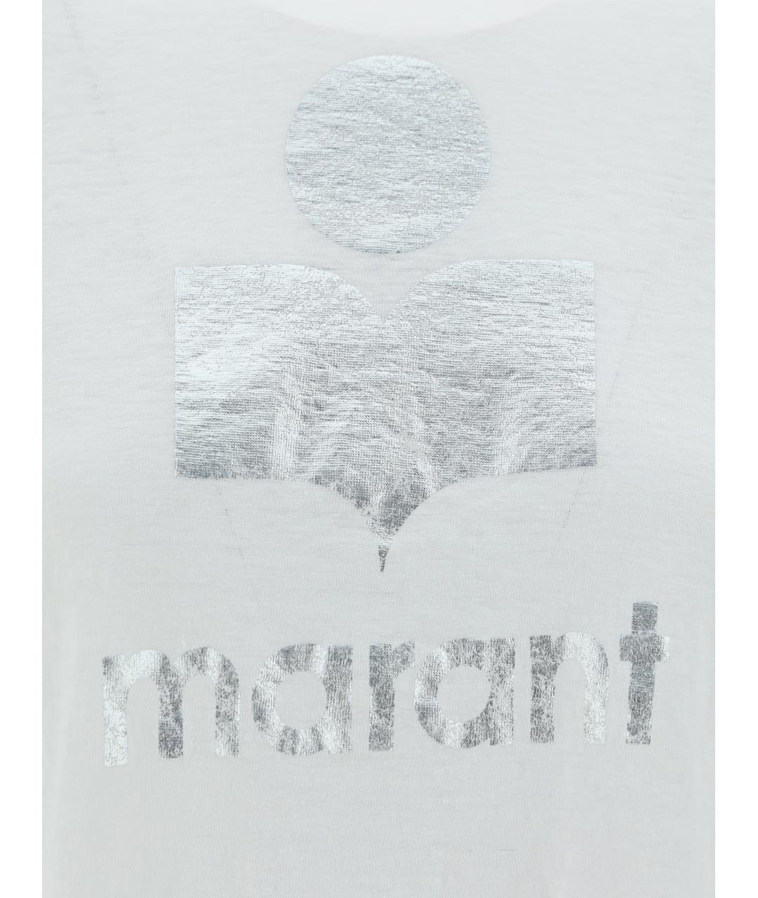 ISABEL MARANT ETOILE Белая льняная футболка, фото 3