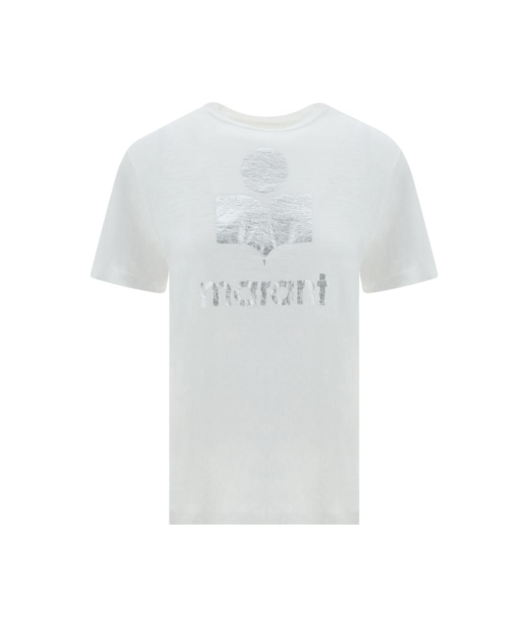 ISABEL MARANT ETOILE Белая льняная футболка, фото 4