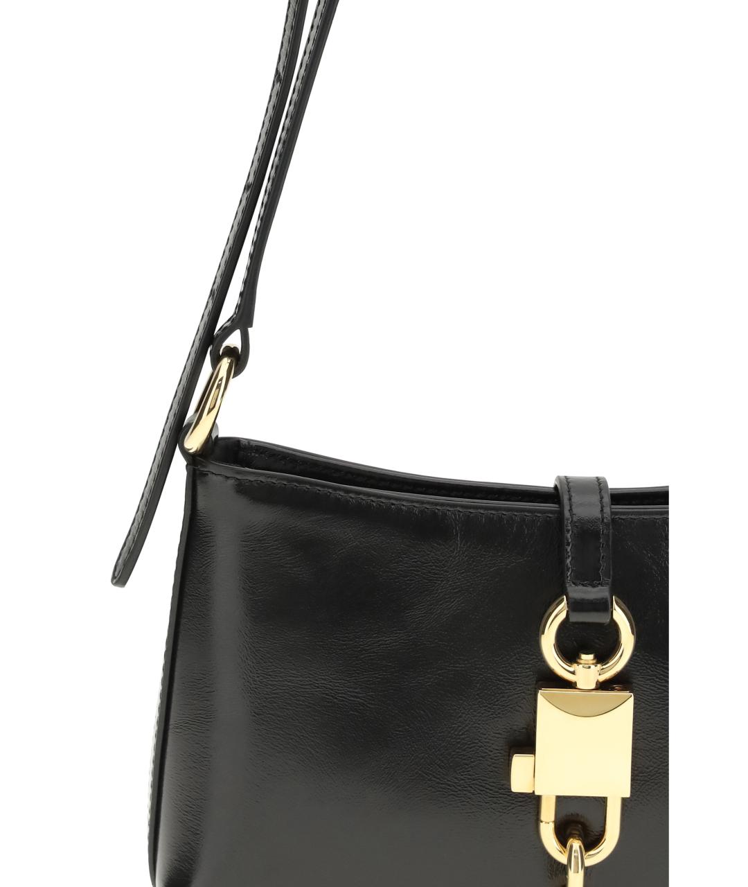 DOLCE&GABBANA Черная кожаная сумка через плечо, фото 4