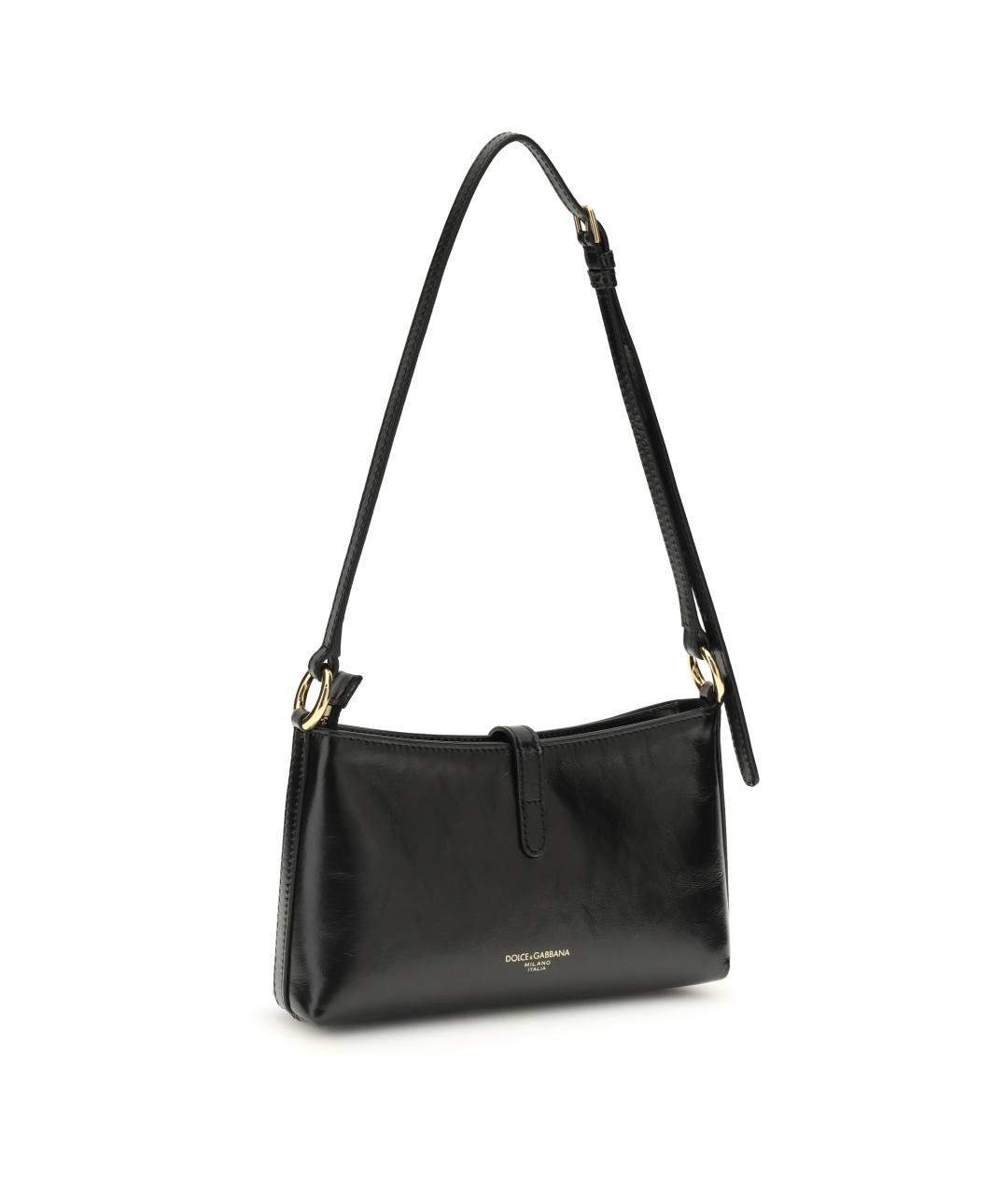 DOLCE&GABBANA Черная кожаная сумка через плечо, фото 3