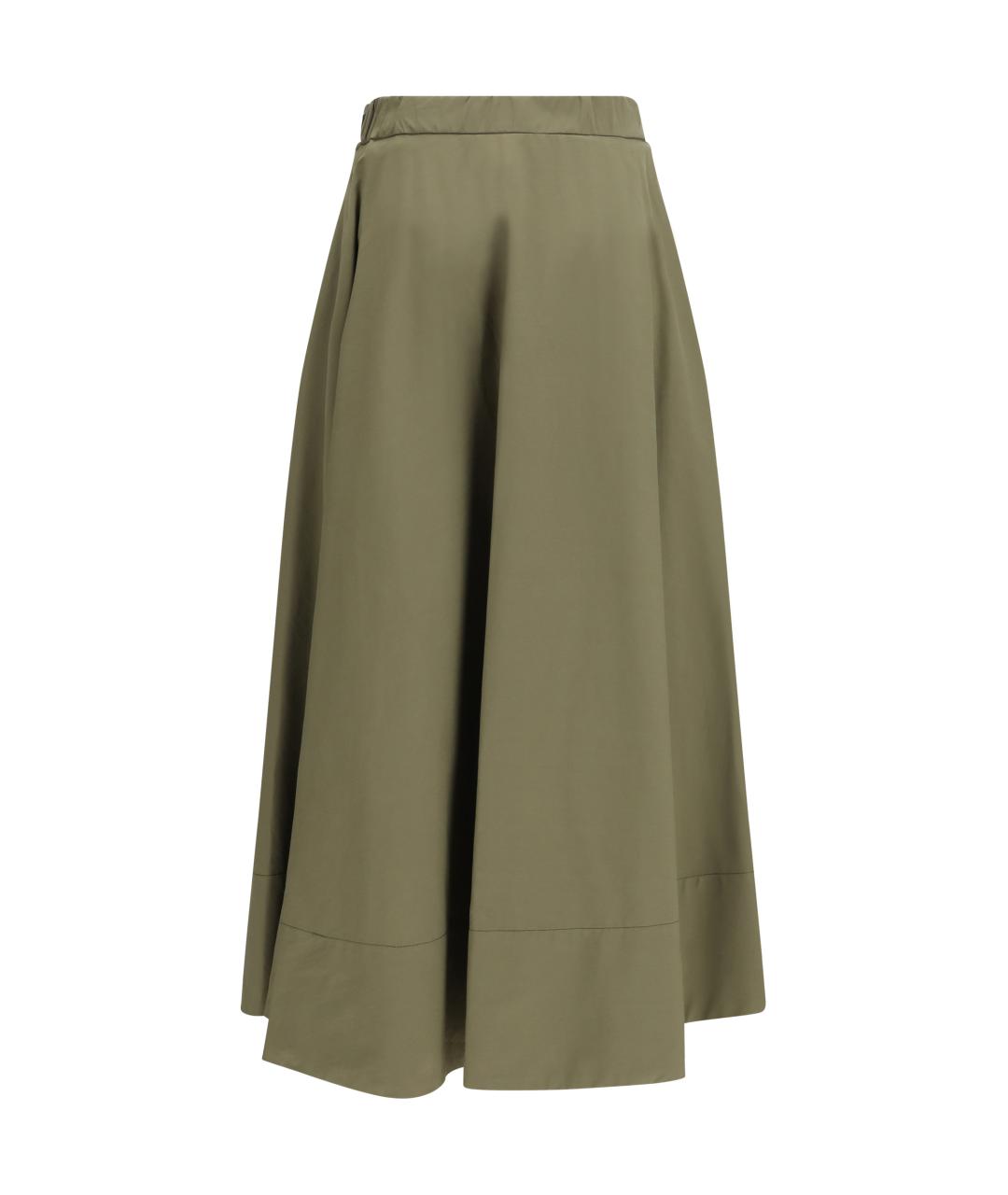 Cruna Зеленая хлопковая юбка миди, фото 2