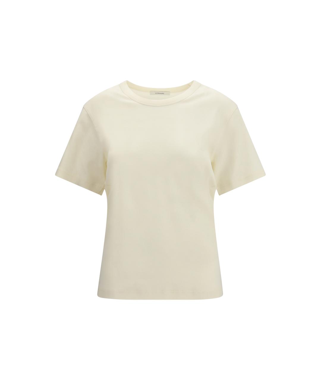 LEMAIRE Бежевая хлопковая футболка, фото 4