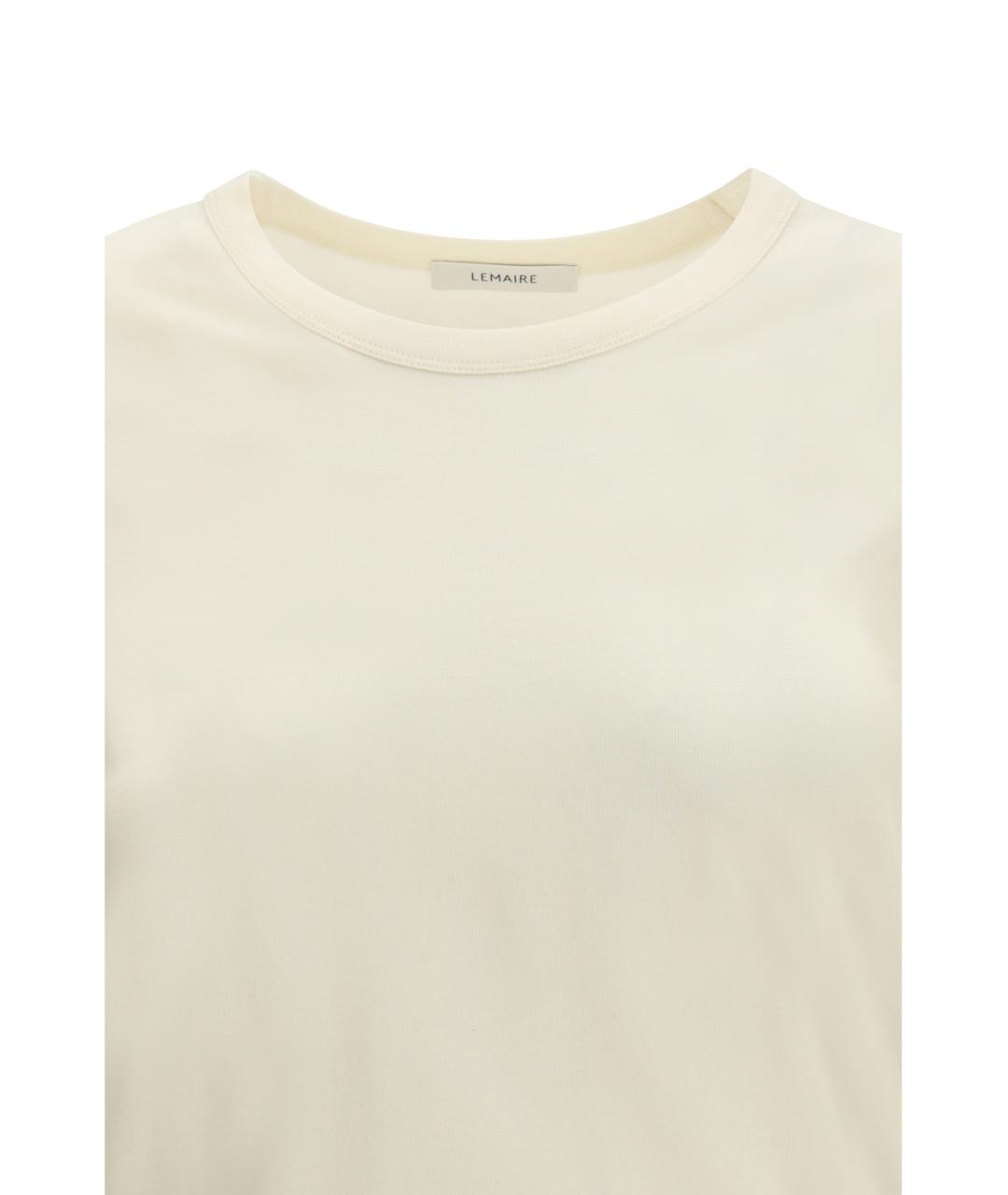 LEMAIRE Бежевая хлопковая футболка, фото 3