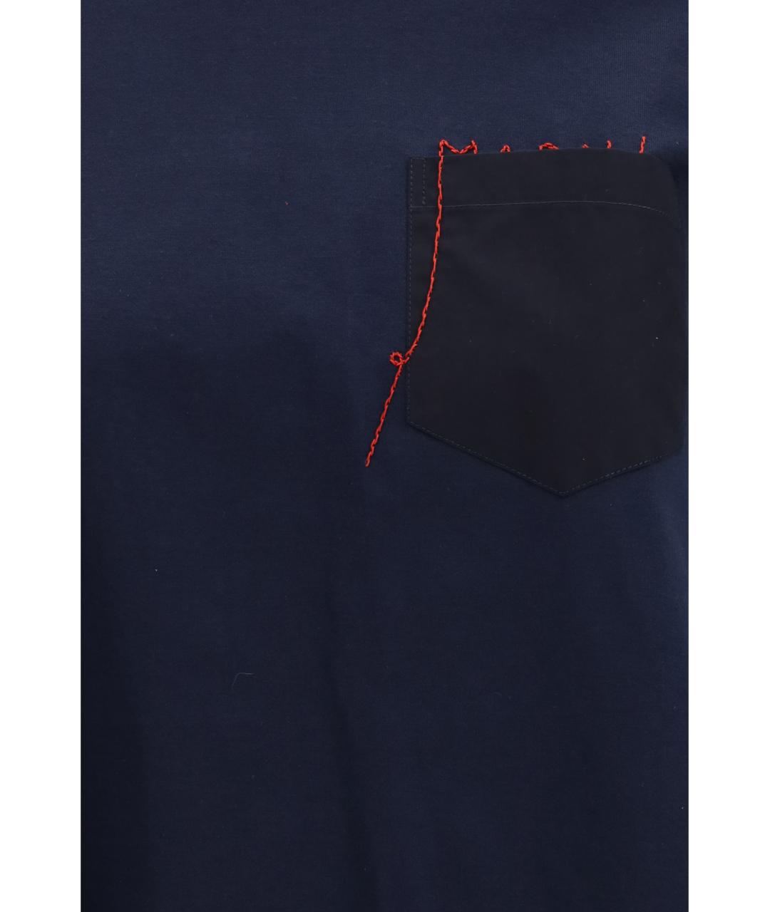 MARNI Темно-синяя хлопковая футболка, фото 3