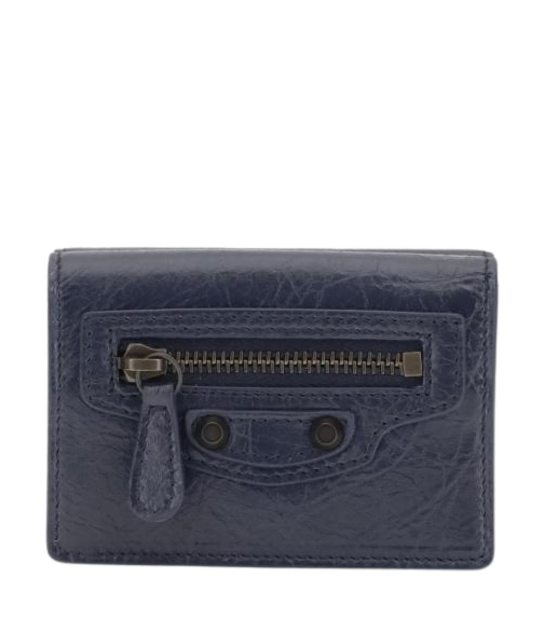 BALENCIAGA Темно-синий кожаный кошелек, фото 1