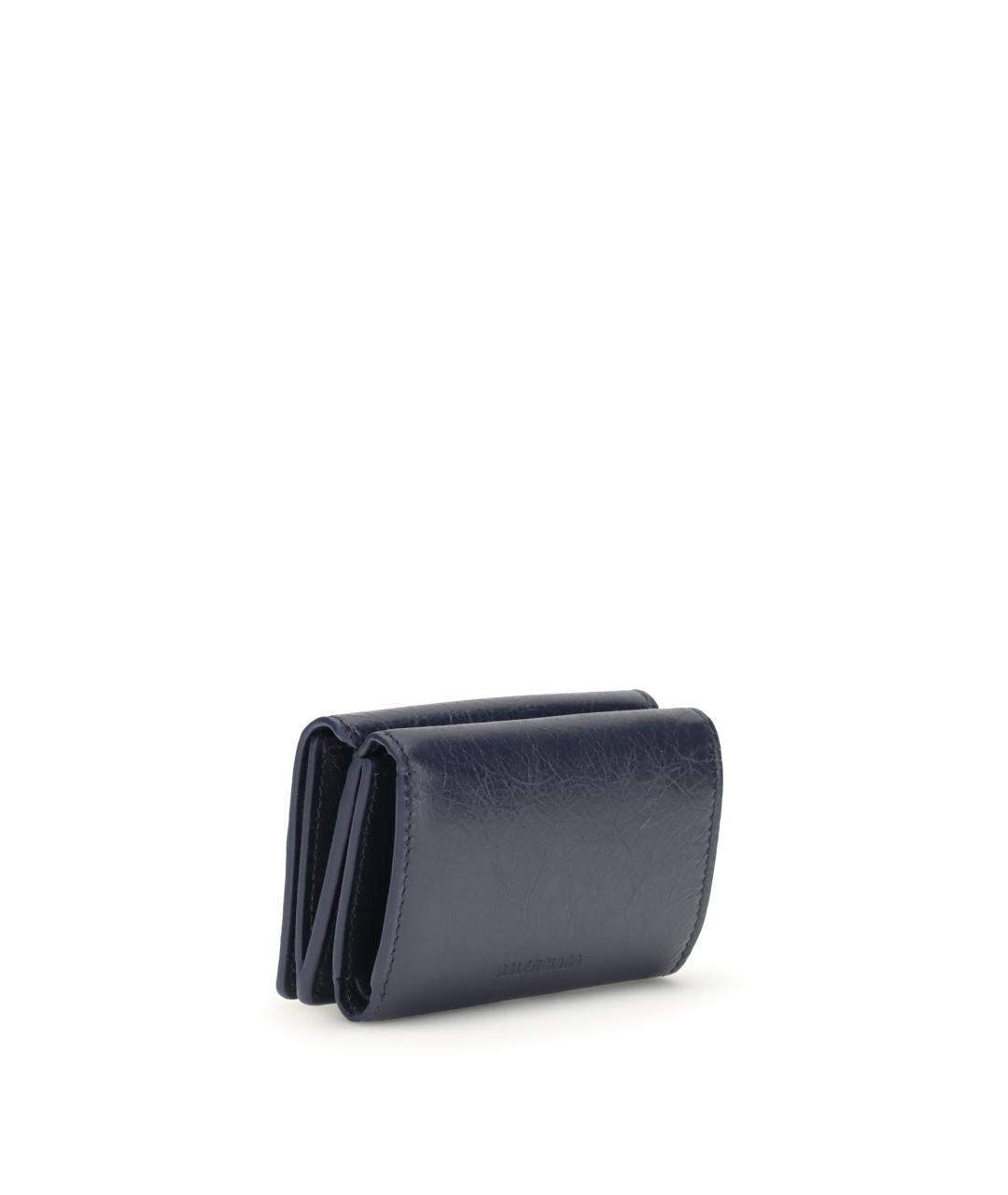 BALENCIAGA Темно-синий кожаный кошелек, фото 2