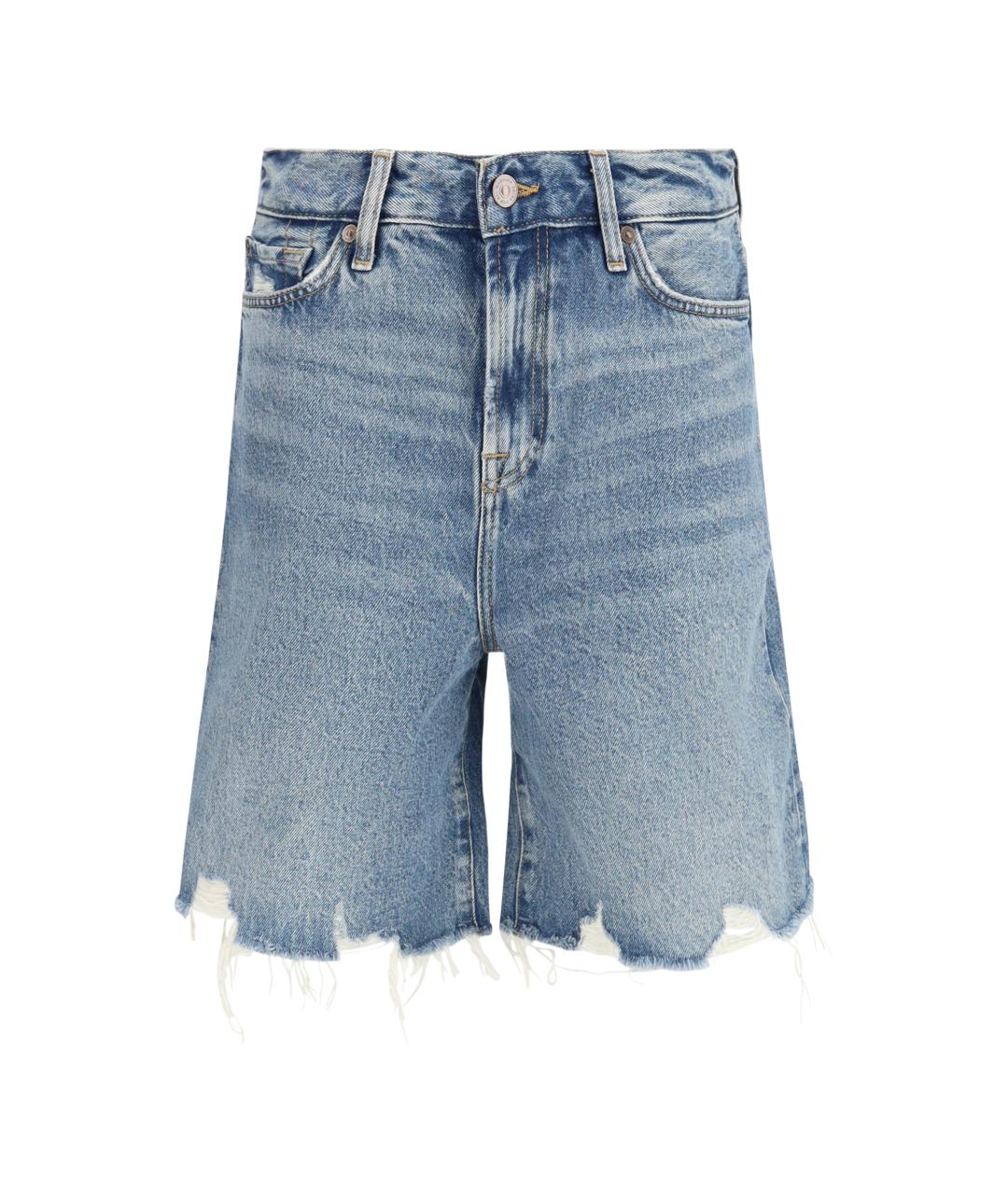 7 FOR ALL MANKIND Голубые хлопковые шорты, фото 1