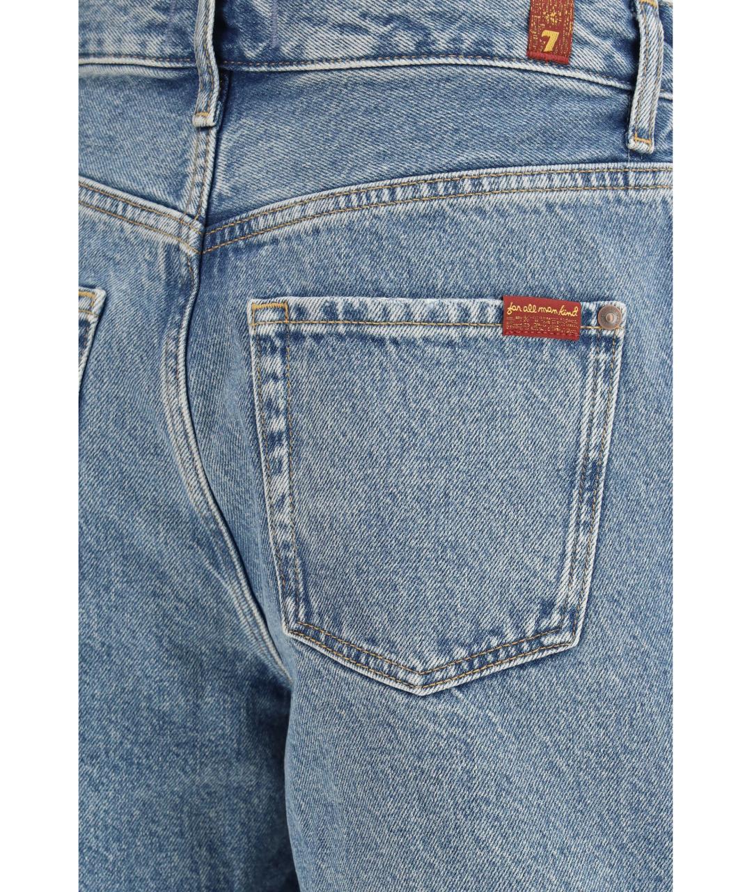 7 FOR ALL MANKIND Голубые хлопковые шорты, фото 3