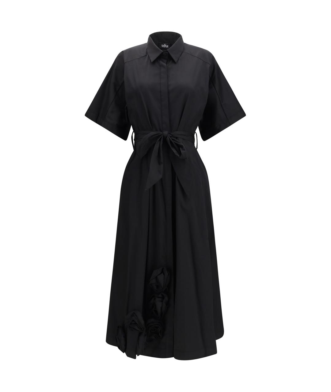 ELLA Черное хлопковое повседневное платье, фото 1