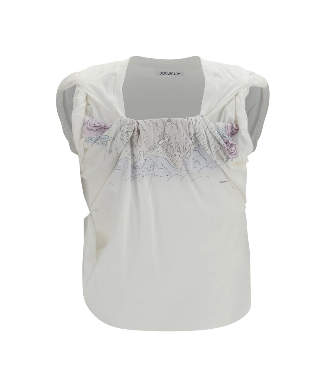 OUR LEGACY Белая хлопковая футболка, фото 2