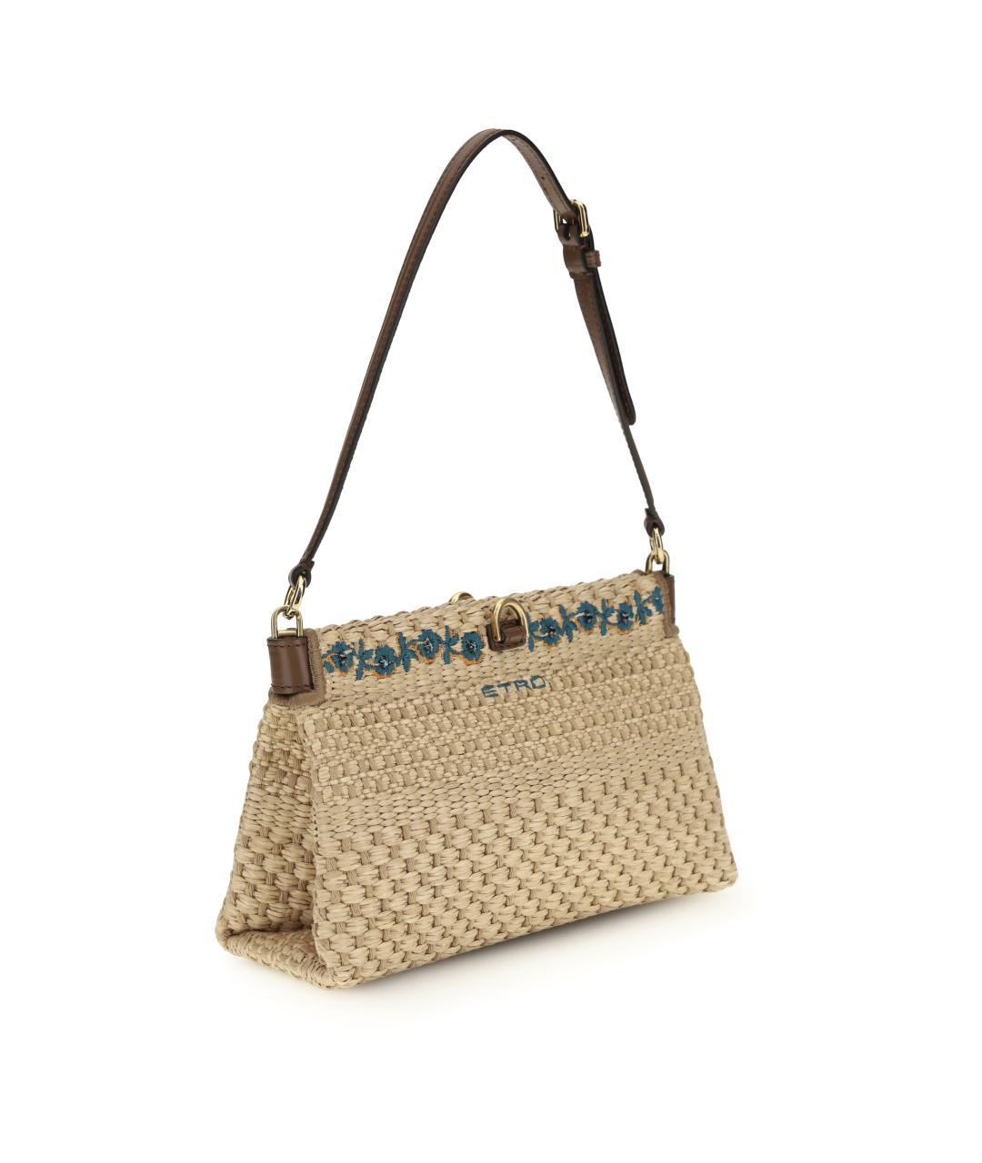 ETRO Бежевая пелетеная сумка через плечо, фото 3