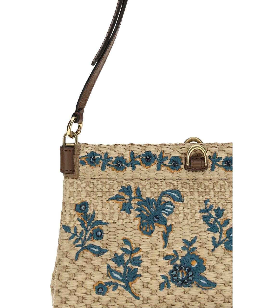 ETRO Бежевая пелетеная сумка через плечо, фото 4