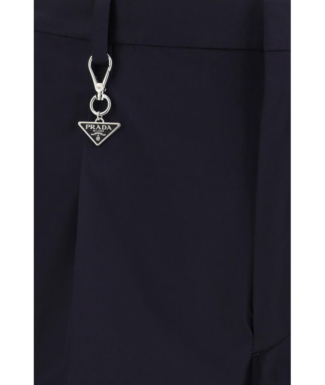 PRADA Темно-синие хлопковые классические брюки, фото 3