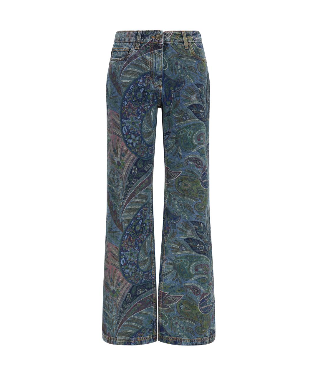 ETRO Синие хлопковые джинсы клеш, фото 1