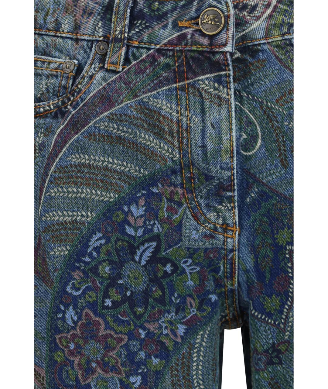 ETRO Синие хлопковые джинсы клеш, фото 3
