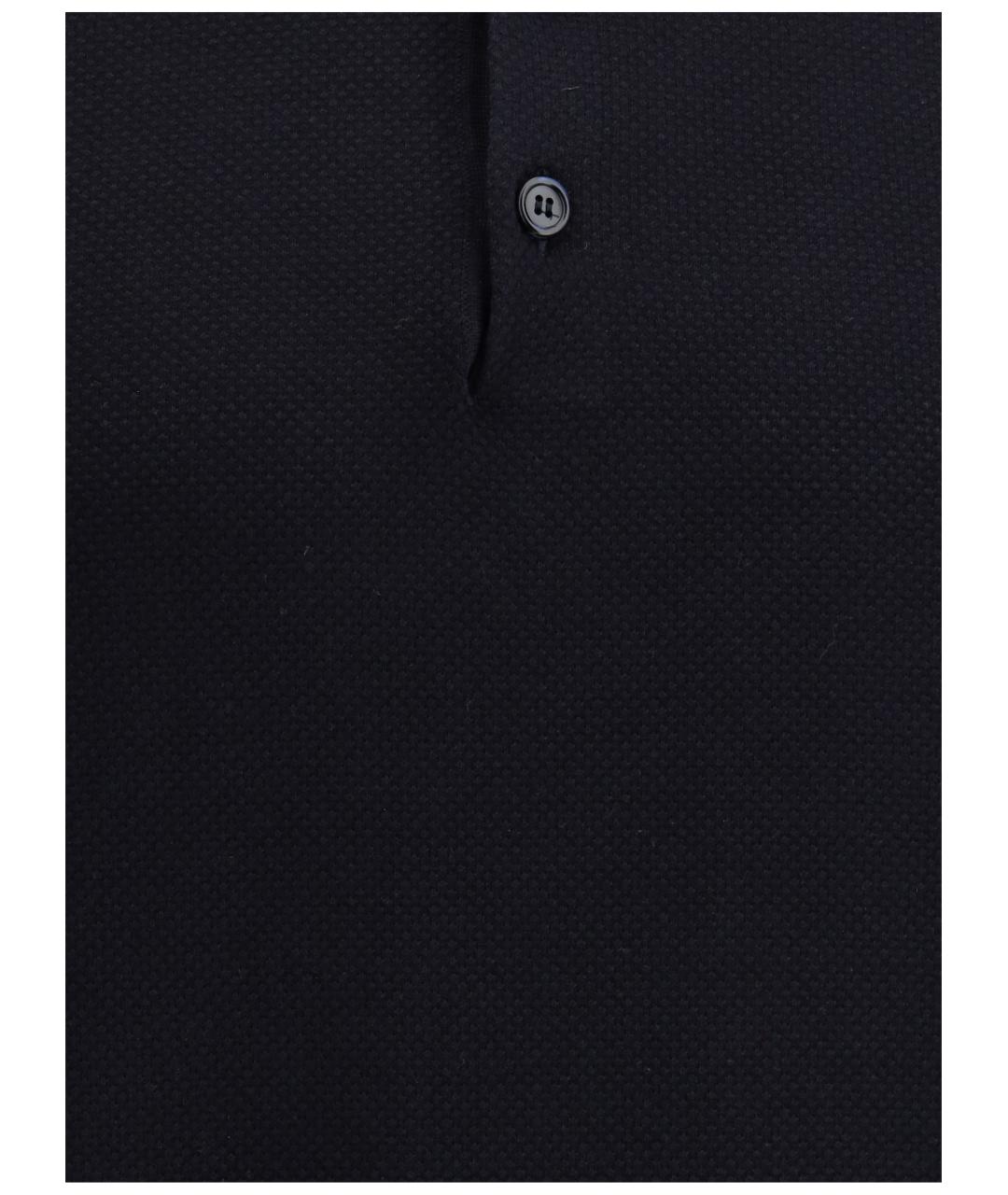 BRIONI Темно-синее хлопковое поло с коротким рукавом, фото 3