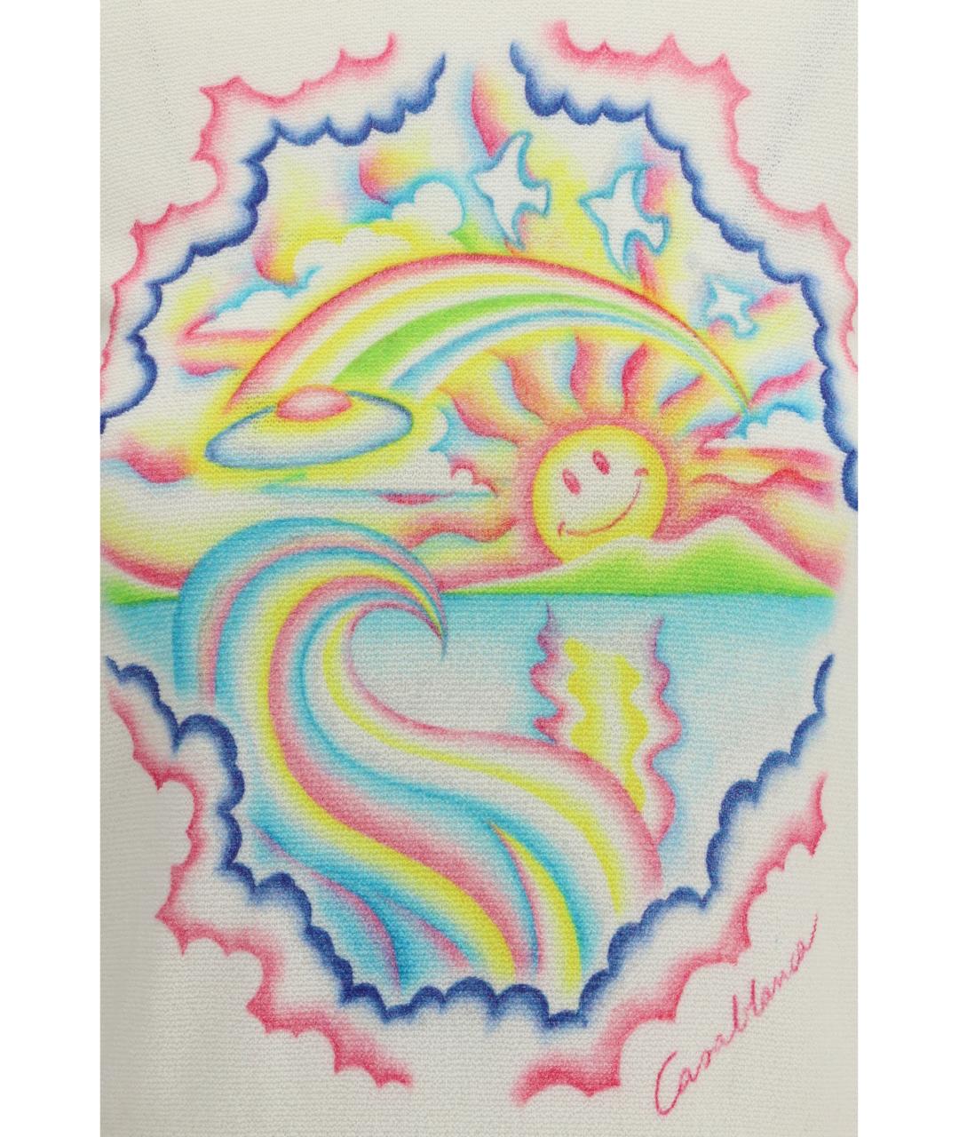 CASABLANCA Белая хлопковая футболка, фото 3