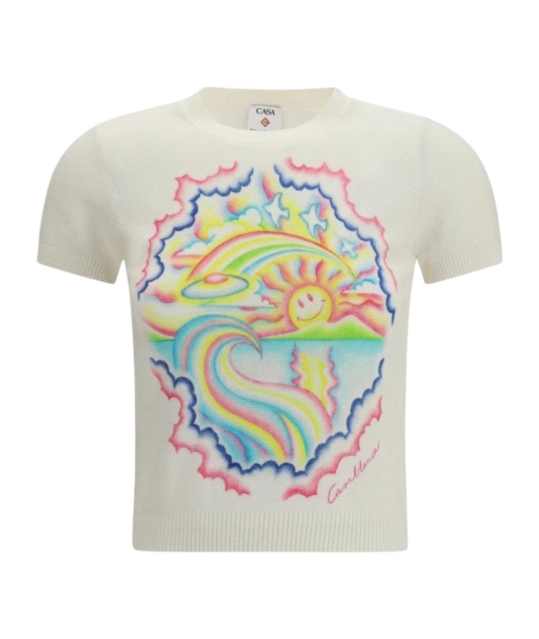 CASABLANCA Белая хлопковая футболка, фото 1