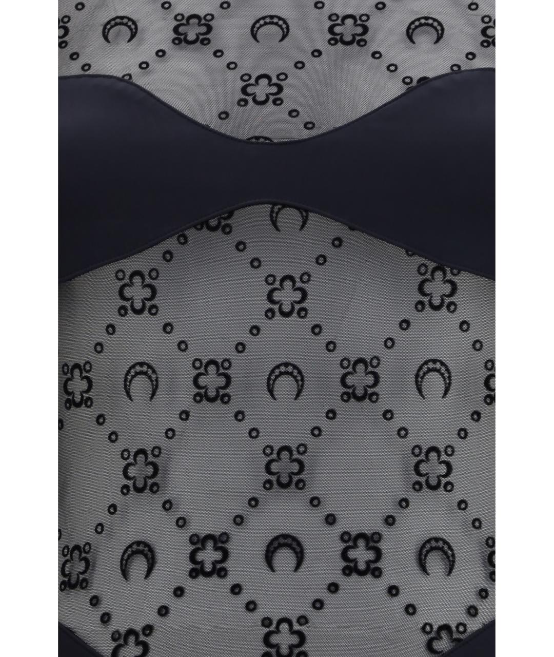 MARINE SERRE Черное полиамидовое боди, фото 3