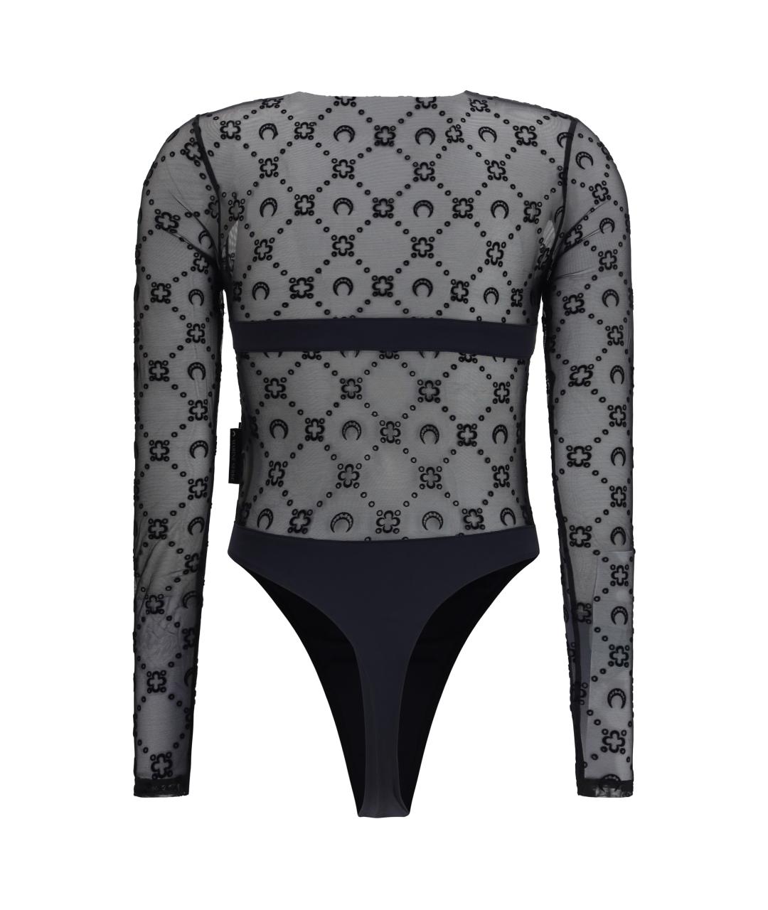 MARINE SERRE Черное полиамидовое боди, фото 2