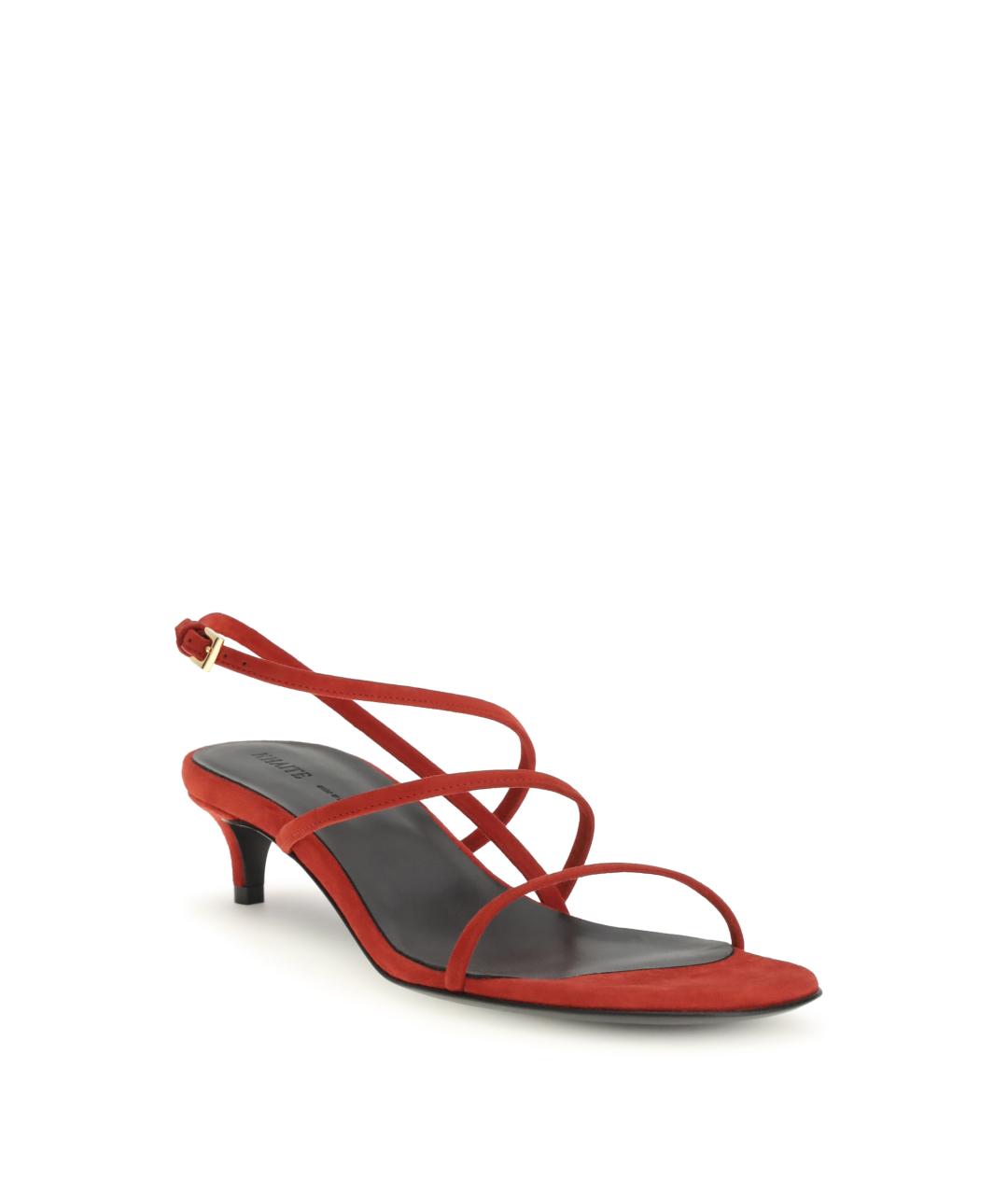 KHAITE Красные кожаные босоножки, фото 2