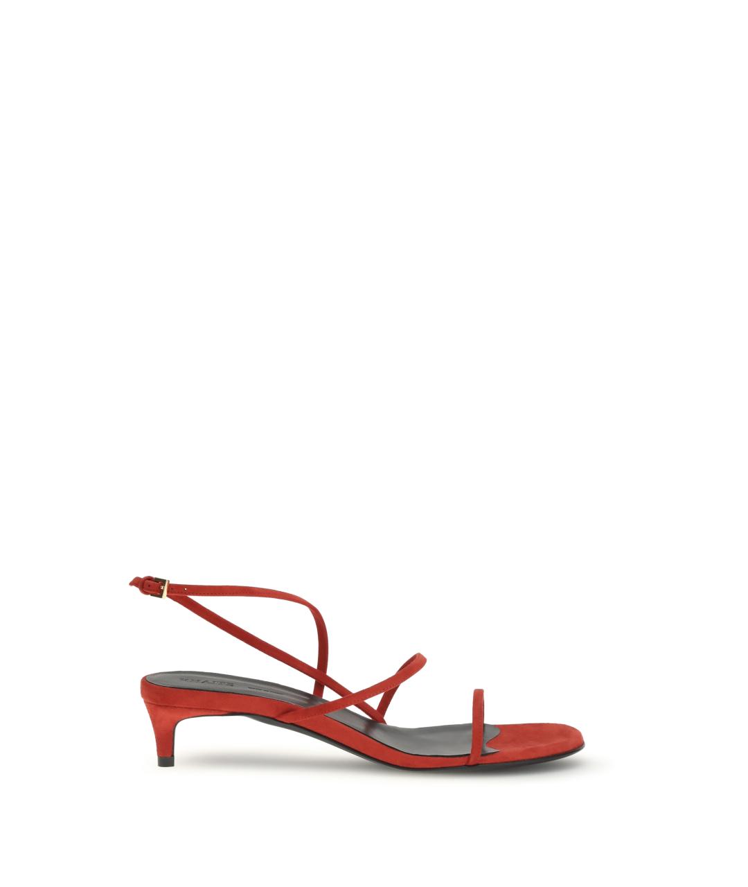 KHAITE Красные кожаные босоножки, фото 4