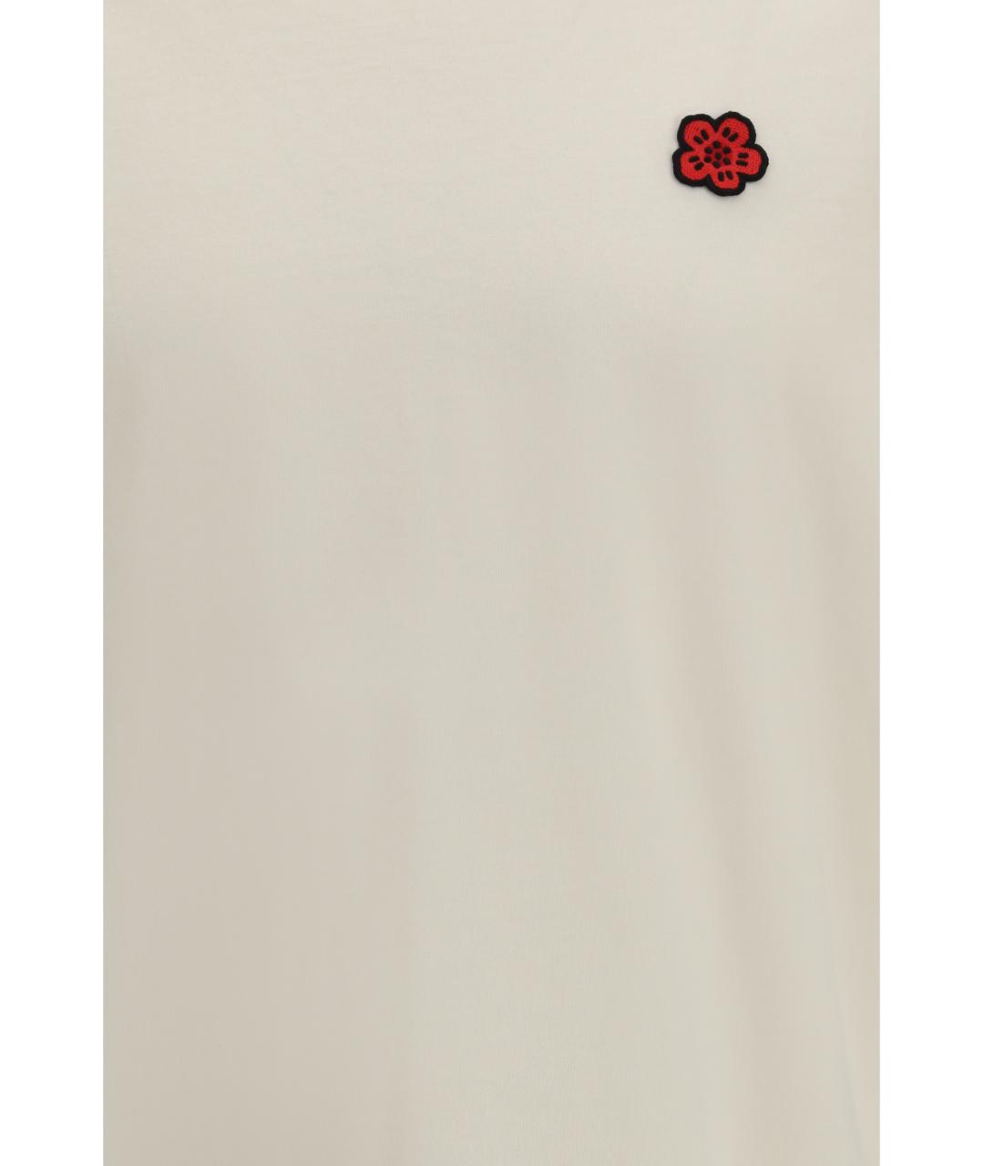 KENZO Белая хлопковая футболка, фото 3