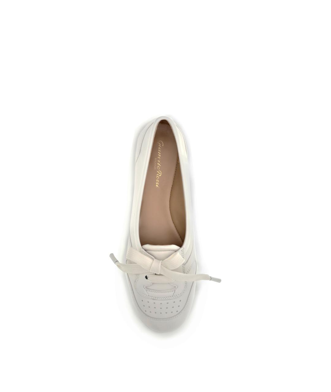 GIANVITO ROSSI Белые кожаные балетки, фото 4