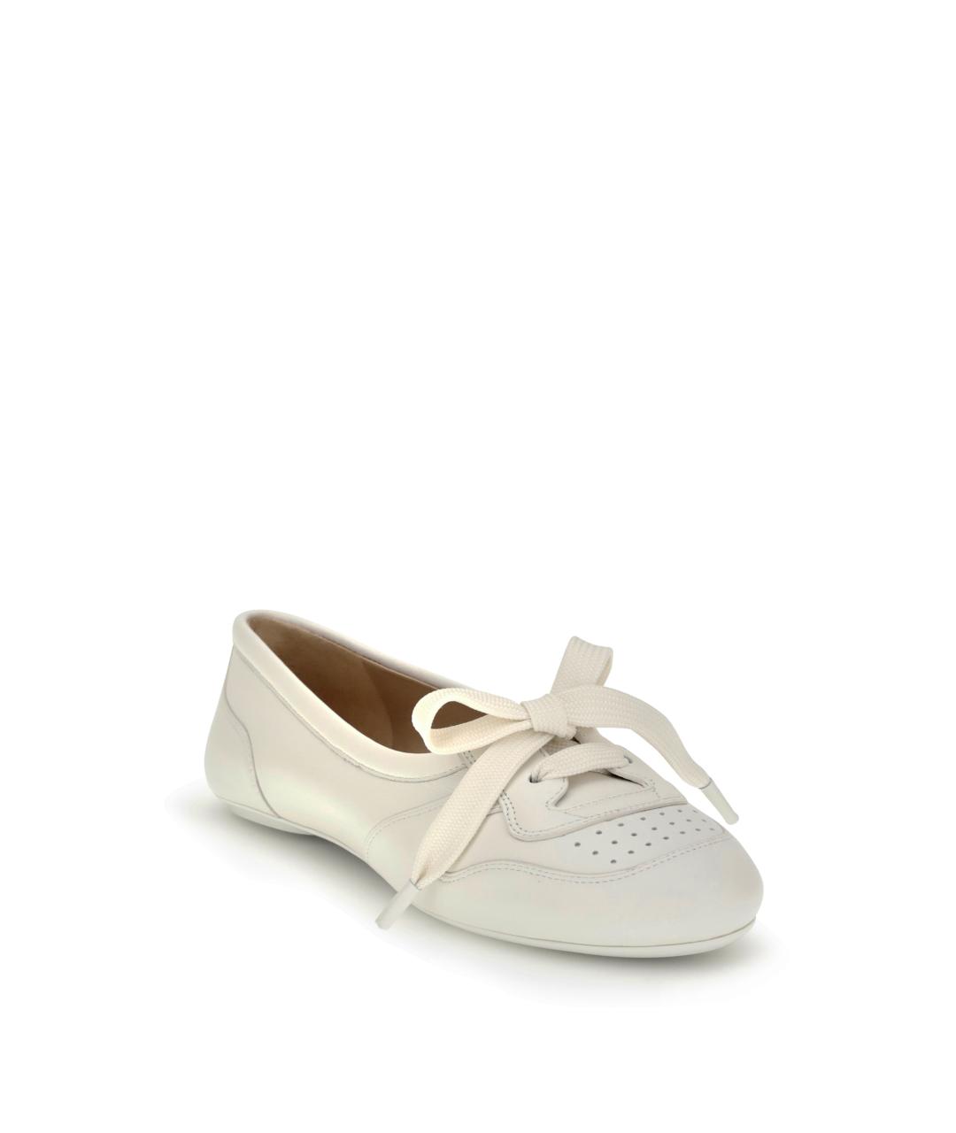 GIANVITO ROSSI Белые кожаные балетки, фото 2