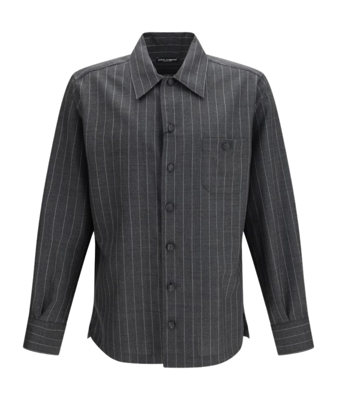 DOLCE&GABBANA Серая шерстяная кэжуал рубашка, фото 1