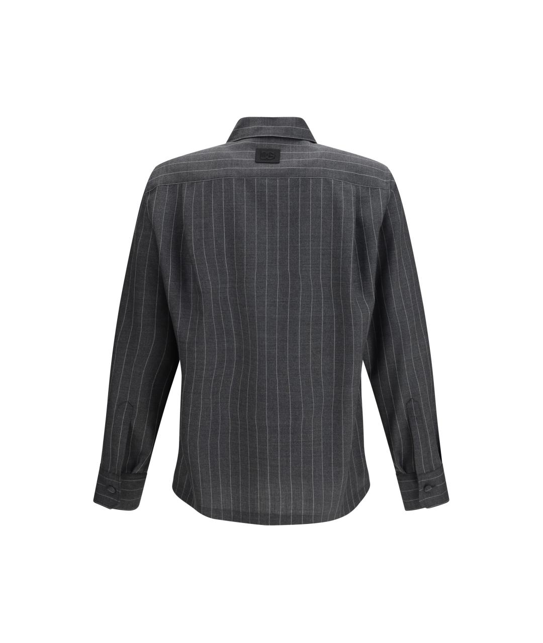 DOLCE&GABBANA Серая шерстяная кэжуал рубашка, фото 2