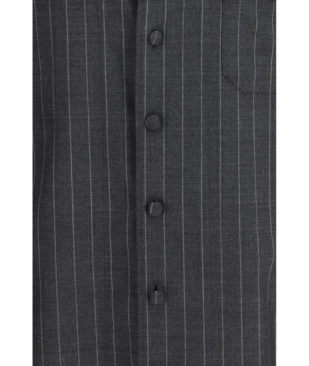 DOLCE&GABBANA Серая шерстяная кэжуал рубашка, фото 3