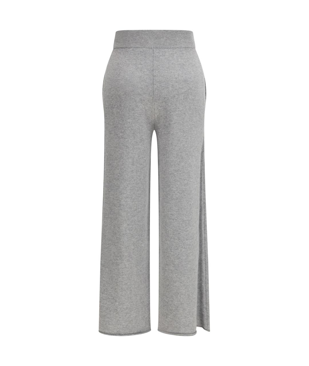 MAX MARA Серые кашемировые прямые брюки, фото 2