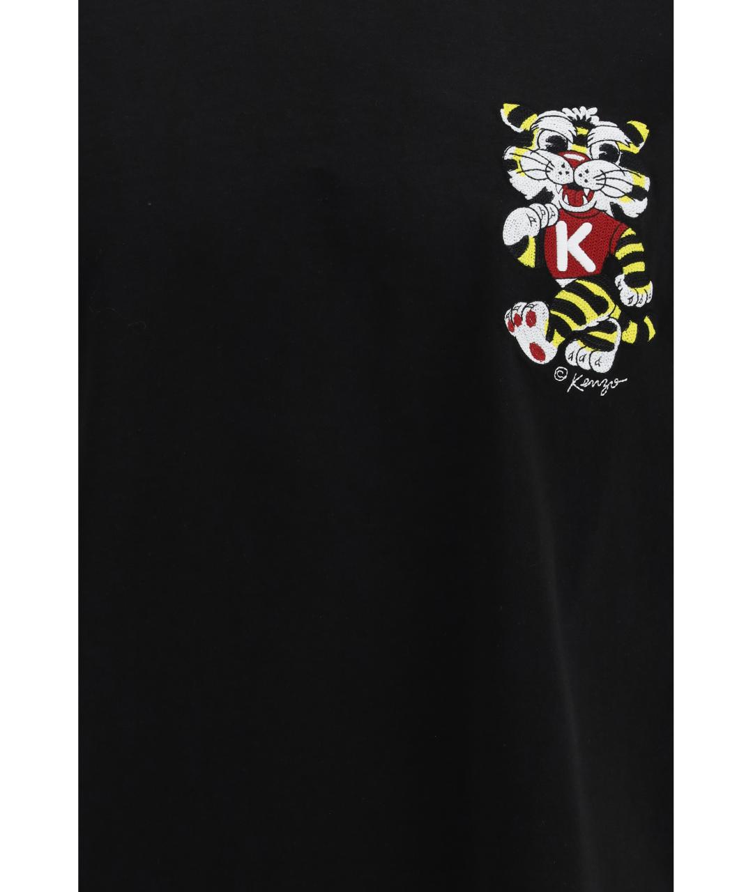 KENZO Черная хлопковая футболка, фото 3