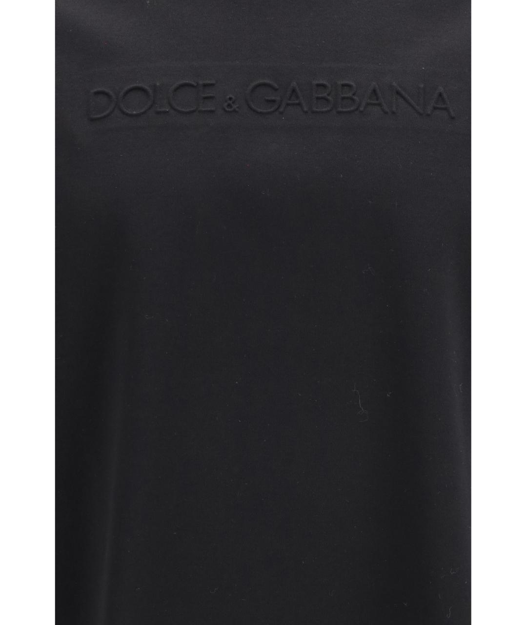 DOLCE&GABBANA Черная хлопковая футболка, фото 3