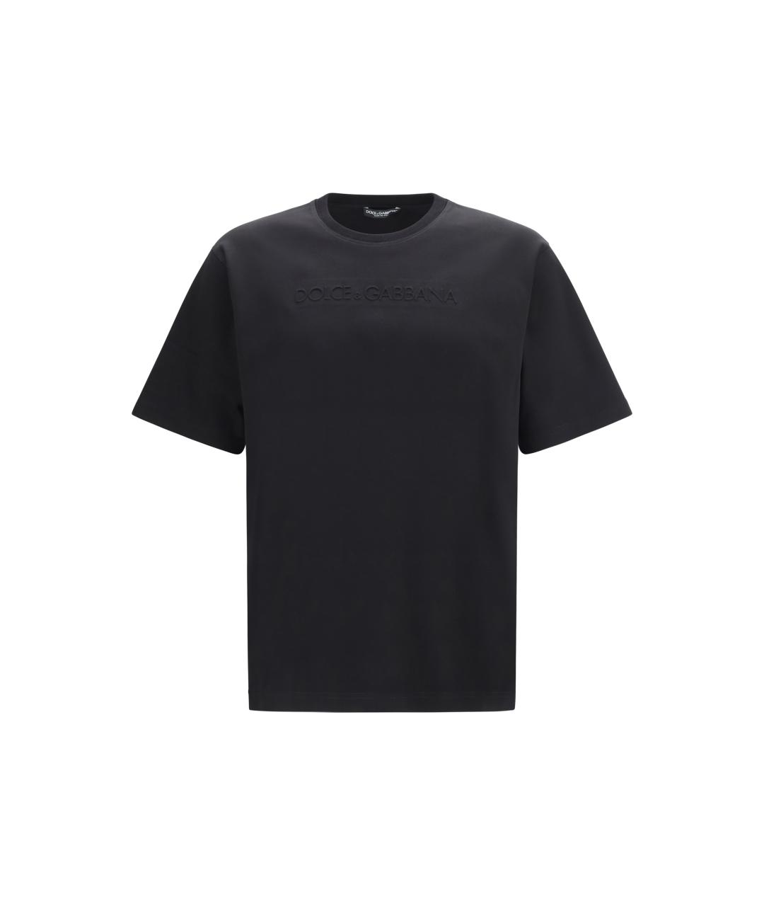 DOLCE&GABBANA Черная хлопковая футболка, фото 4