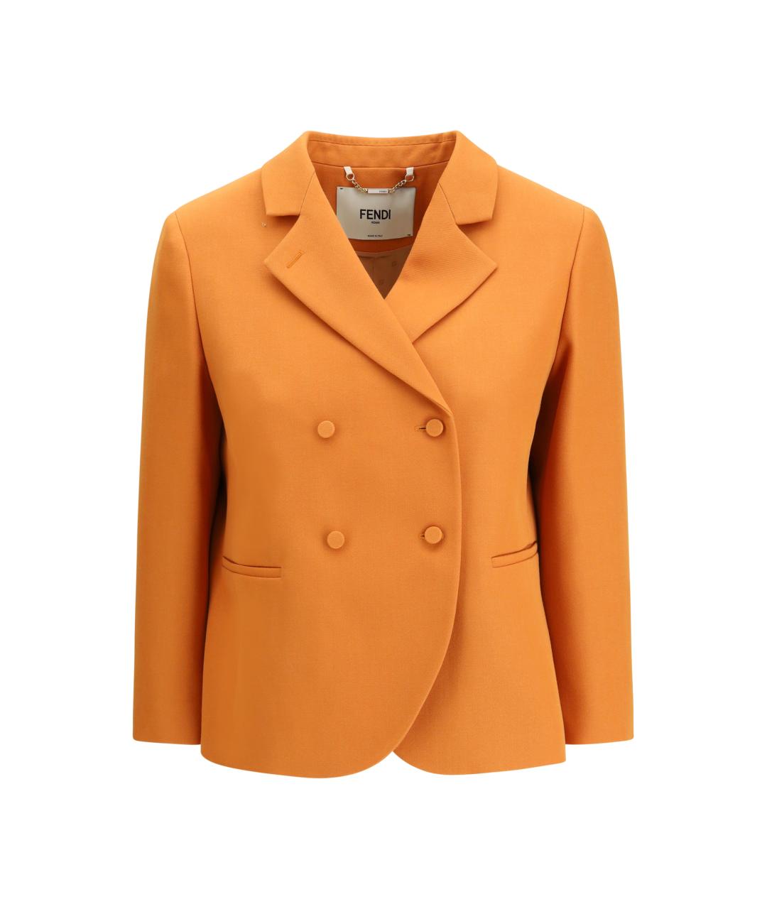 FENDI Оранжевый шерстяной жакет/пиджак, фото 1