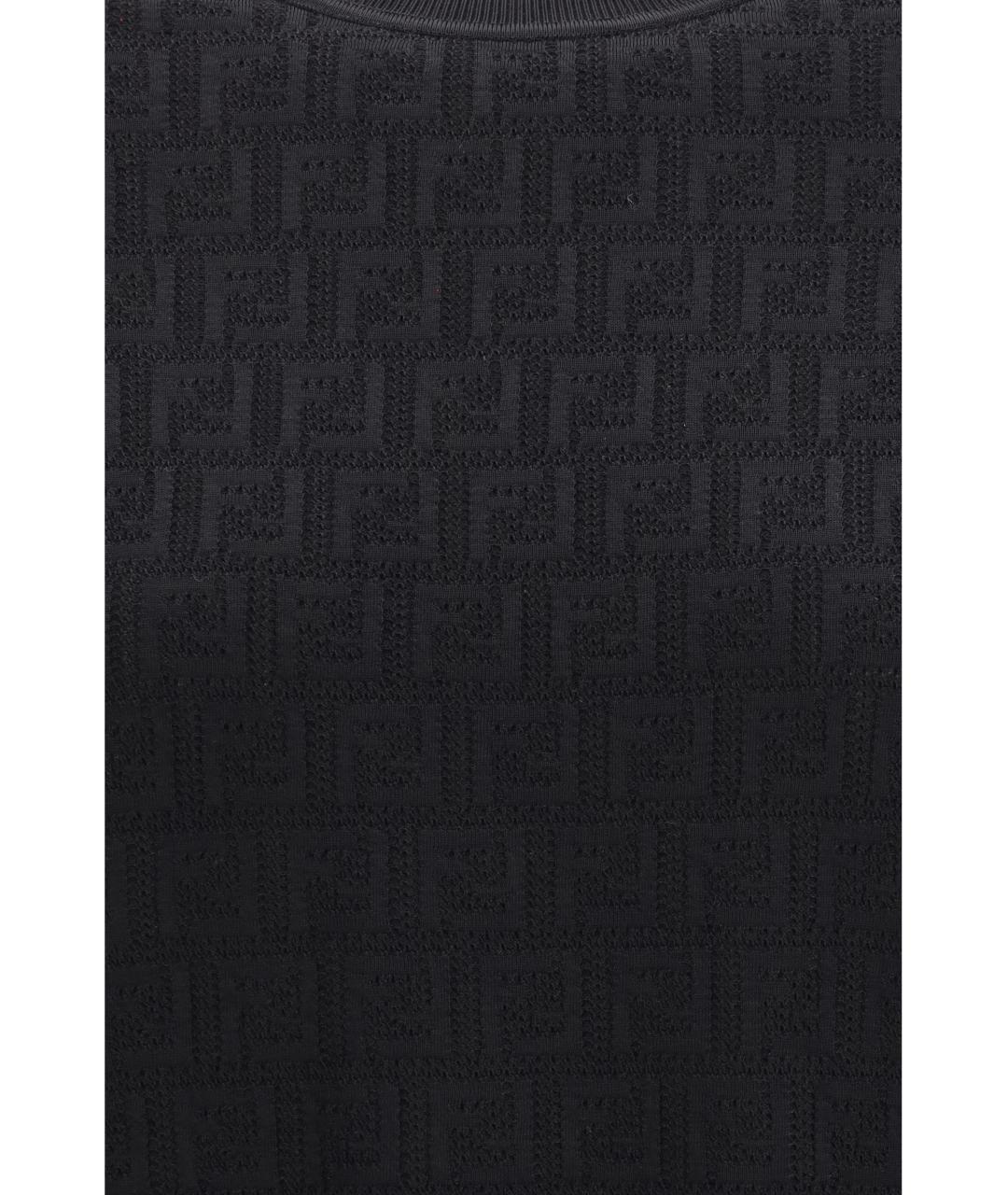 FENDI Черная хлопковая футболка, фото 3