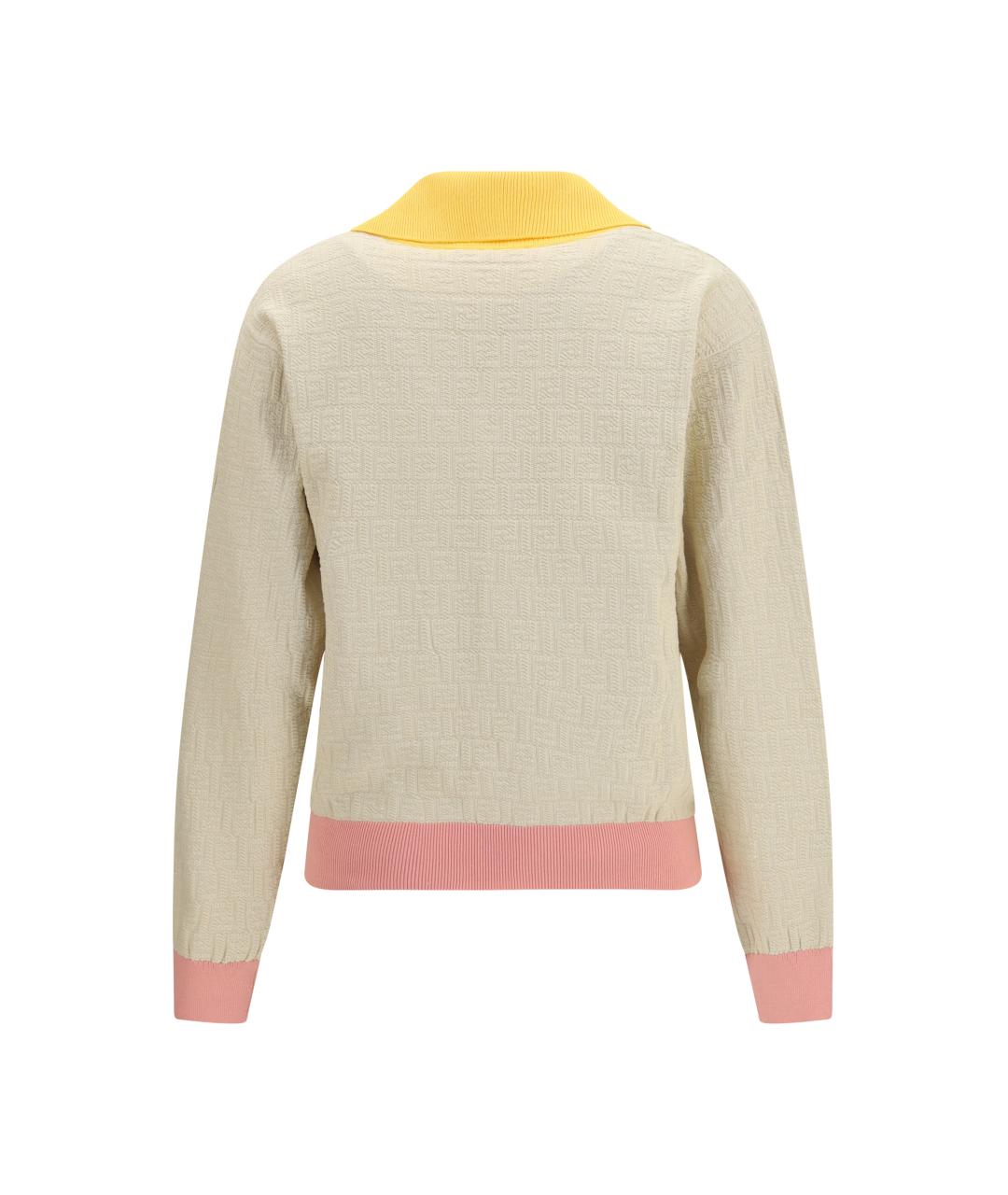 FENDI Бежевый хлопковый джемпер / свитер, фото 2