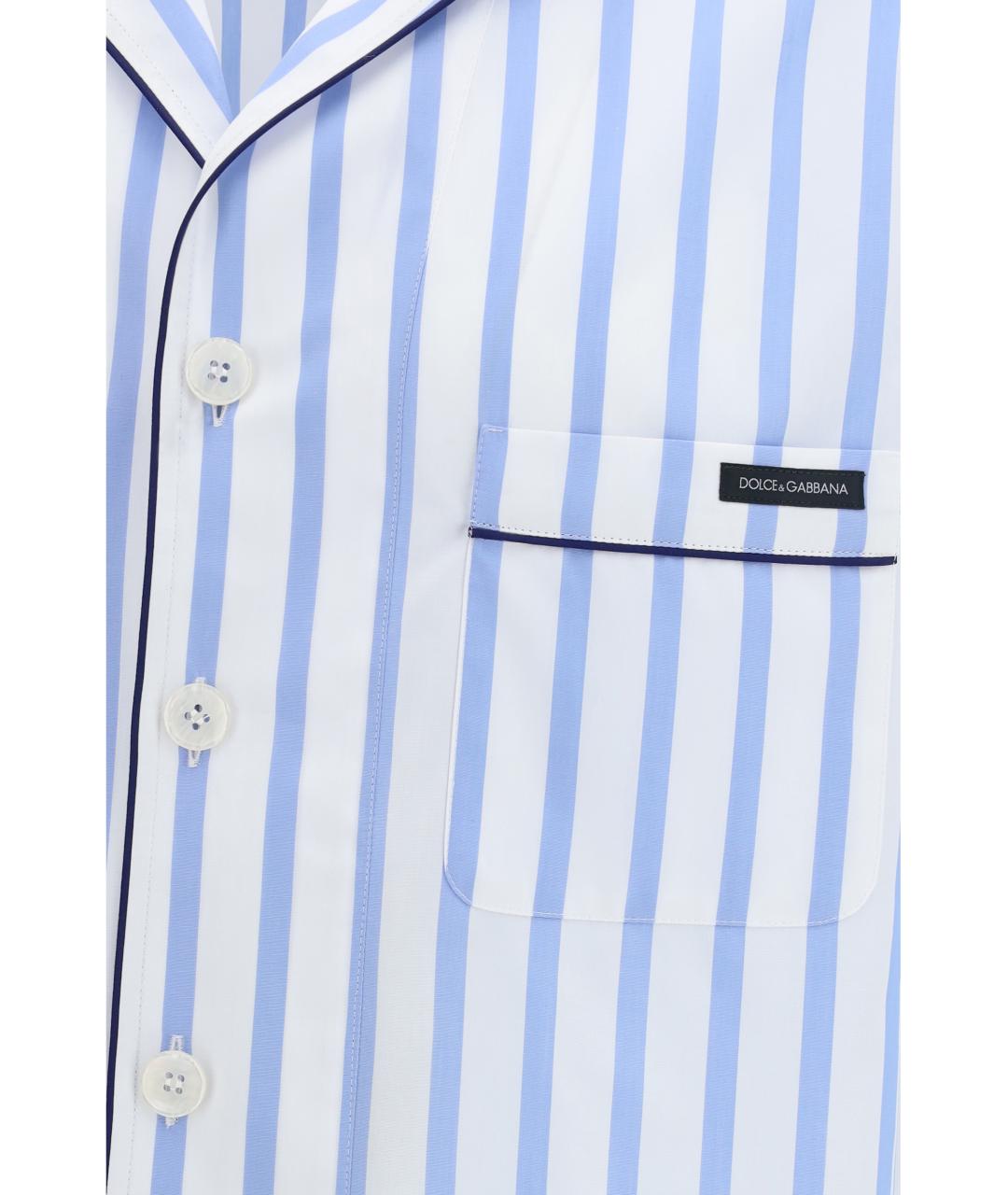DOLCE&GABBANA Голубая хлопко-шелковая кэжуал рубашка, фото 3